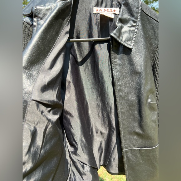 AMI, Women’s Vintage Leather Coat, Lined, Black, Size S - Picture 5 of 7